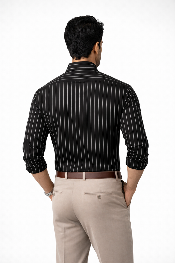 Black with White Stripe