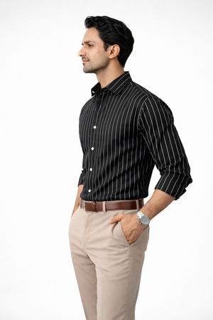 Black with White Stripe